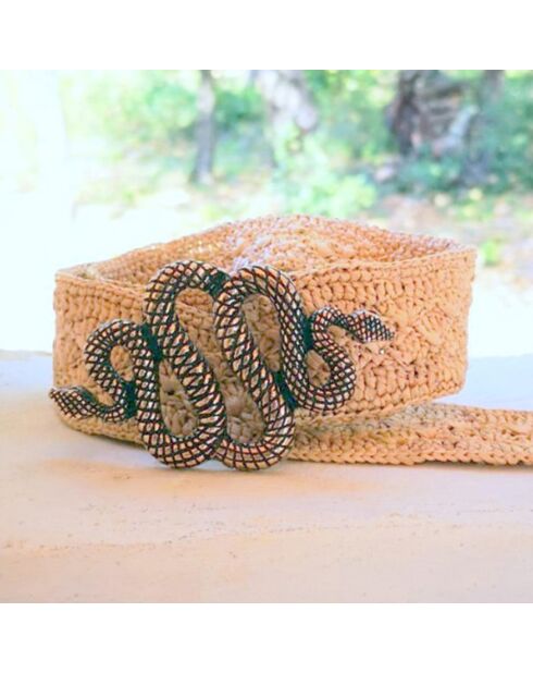 Ceinture en Raphia Serpent naturel