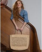 Sac cabas en Raphia  Jane naturel - 42x36x18 cm