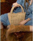 Sac cabas en Raphia Jane naturel  - 25x20x11 cm