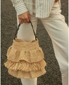 Sac porté épaule en Raphia June naturel - 27x30x12 cm