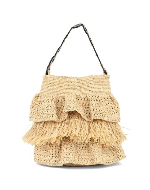 Sac porté épaule en Raphia June naturel - 27x30x12 cm