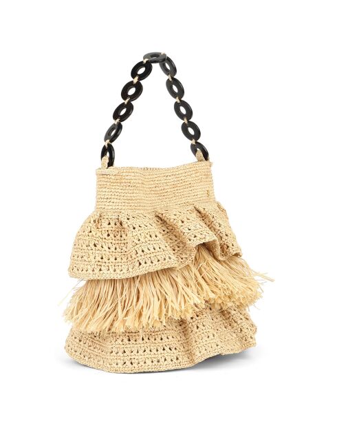 Sac porté épaule en Raphia June naturel - 27x30x12 cm