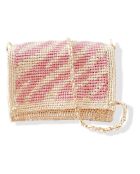 Sac chaîne en Raphia Nina Wild rose - 21x13.5x4 cm