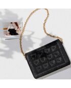 Sac chaîne en Raphia Juliette noir - 15x22x3 cm