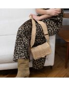 Sac bandoulière en Raphia Nina Keith naturel - 21x13.5x4 cm