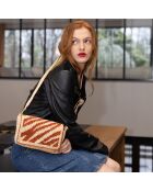Sac bandoulière en Raphia Nina Wild noisette - 21x13.5x4 cm