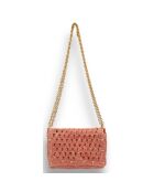 Sac chaîne en Raphia Nina mandarine - 15x11x4 cm
