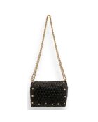 Sac chaîne en Raphia Nina noir - 15x11x4 cm