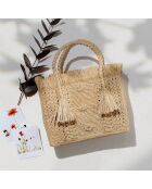 Sac cabas en Raphia Lucie naturel - 25x20x11 cm