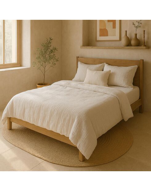 Housse de Couette 100% Gaze de Coton Lavé blanc pur