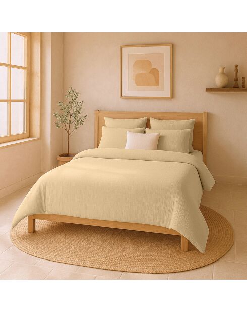 Housse de Couette 100% Gaze de Coton Lavé ecru naturel