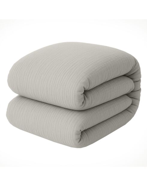 Housse de Couette 100% Gaze de Coton Lavé gris glacier