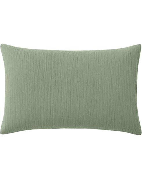Taie D'oreiller 100% Gaze de Coton Lavé vert givrée