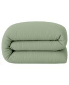 Housse de Couette 100% Gaze de Coton Lavé vert givrée