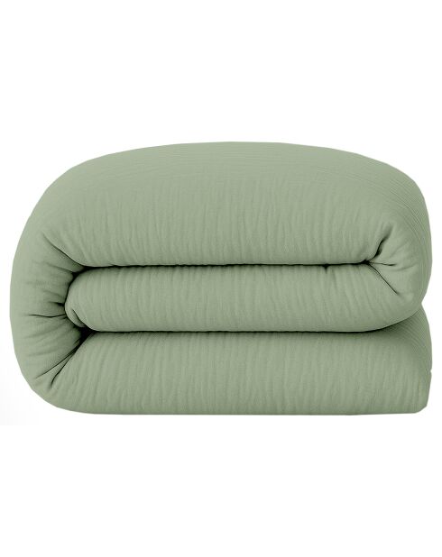 Housse de Couette 100% Gaze de Coton Lavé vert givrée