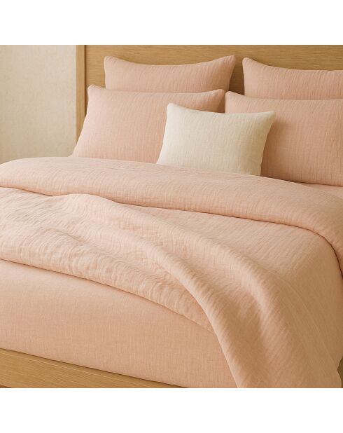 Taie D'oreiller 100% Gaze de Coton Lavé rose lotus