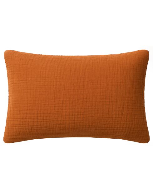 Taie D'oreiller 100% Gaze de Coton Lavé safran mineral|safran