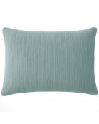 Taie D'oreiller 100% Gaze de Coton Lavé bleu givrée
