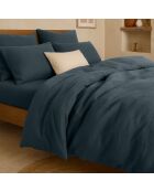 Drap Housse 100% Gaze de Coton Lavé - Bonnet 30 cm  bleu petrole