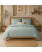 Housse de Couette 100% Gaze de Coton Lavé bleu girvee
