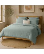 Housse de Couette 100% Gaze de Coton Lavé bleu girvee