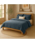 Housse de Couette 100% Gaze de Coton Lavé bleu petrole