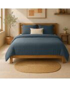 Housse de Couette 100% Gaze de Coton Lavé bleu petrole