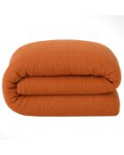 Housse de Couette 100% Gaze de Coton Lavé safran mineral