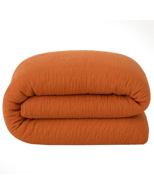 Housse de Couette 100% Gaze de Coton Lavé safran mineral