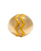 Bague boule Wave en plaqué Or laquée ocre