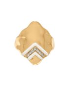 Bague Wave en plaqué Or laquée blanche