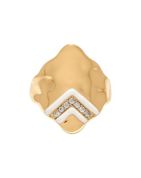 Bague Wave en plaqué Or laquée blanche