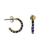 Créoles Aimée en plaqué Or laquées bleues