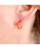 Créoles Aimée en plaqué Or laquées rouge impérial