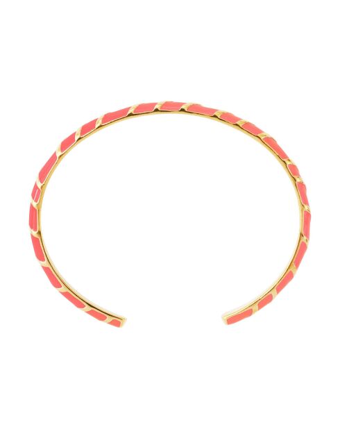Jonc Aimée en plaqué Or laqué corail