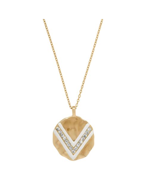 Collier Wave en plaqué Or laqué blanc