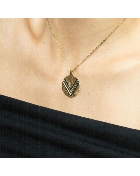 Collier Wave en plaqué Or laqué blanc