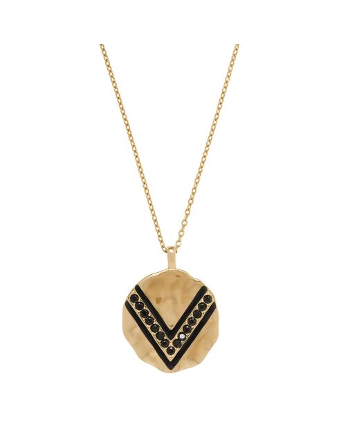 Collier Wave en plaqué Or laqué noir