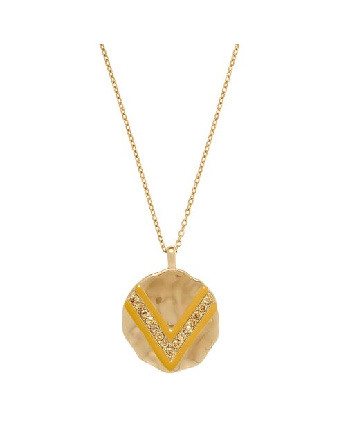 Collier Wave en plaqué Or laqué ocre