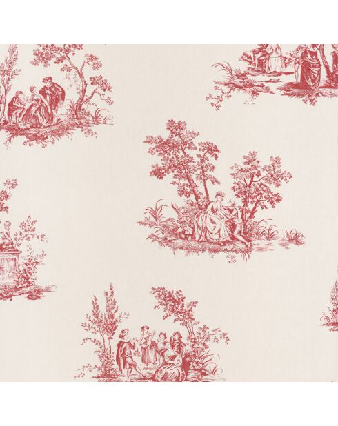 Papier peint Fontainebleau Scène Bucolique Rouge - 53x1005 cm