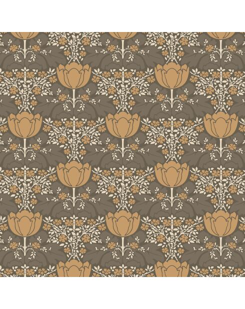 Papier peint Belle Epoque Fox Trot Marron - 53x1005 cm