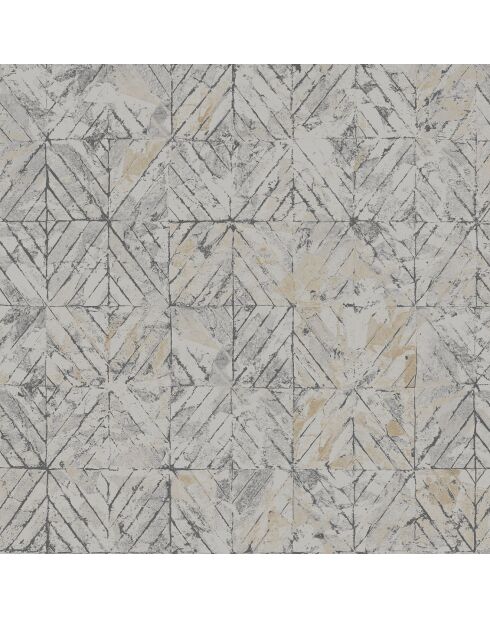 Papier peint Montsegur Reflet Beige/Argenté - 53x1005 cm