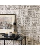 Papier peint Montsegur Edifice Blanc/Noir - 53x1005 cm