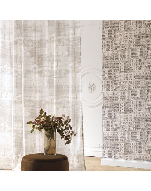 Papier peint Montsegur Edifice Blanc/Noir - 53x1005 cm