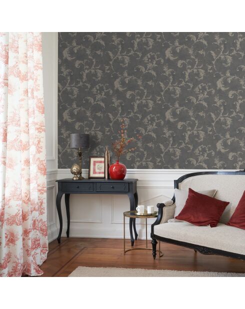 Papier peint Prague Arabesques Noir - 53x1005 cm