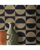 Papier peint Circles Noir/Doré - 70x1005 cm