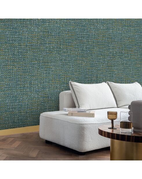 Papier peint Vinyle Bergame Turquoise - 70x1005 cm