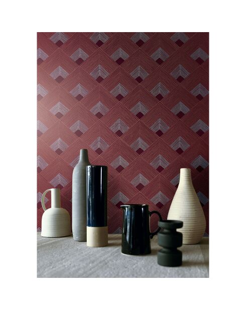 Papier peint Ondes Bordeaux - 70x1005 cm