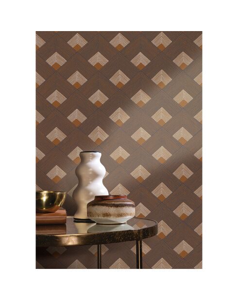 Papier peint Ondes Camel - 70x1005 cm