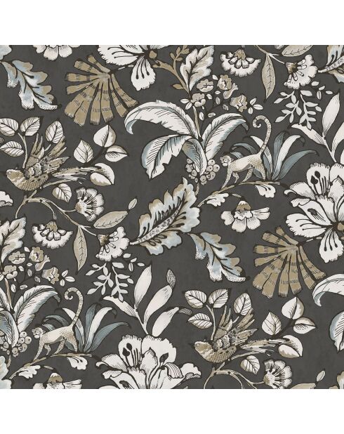 Papier peint Vinyle Paiony Anthracite - 70x1005 cm